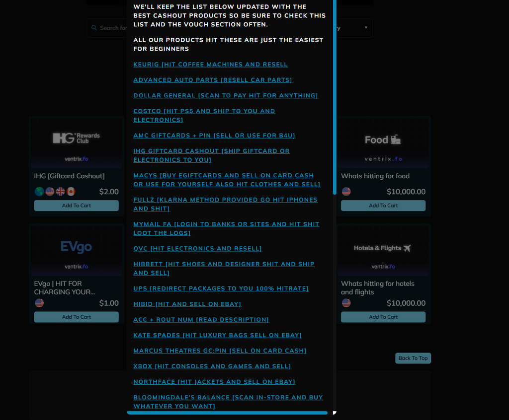 Legit Food/Logs/Cashout Website List (1 site)
