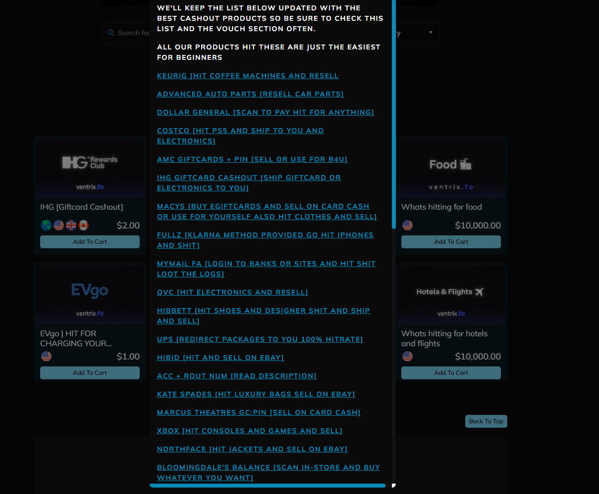 Legit Food/Logs/Cashout Website List (1 site)