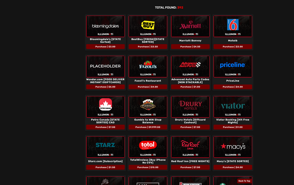 Legit Food/Logs/Cashout Website List (20 sites)